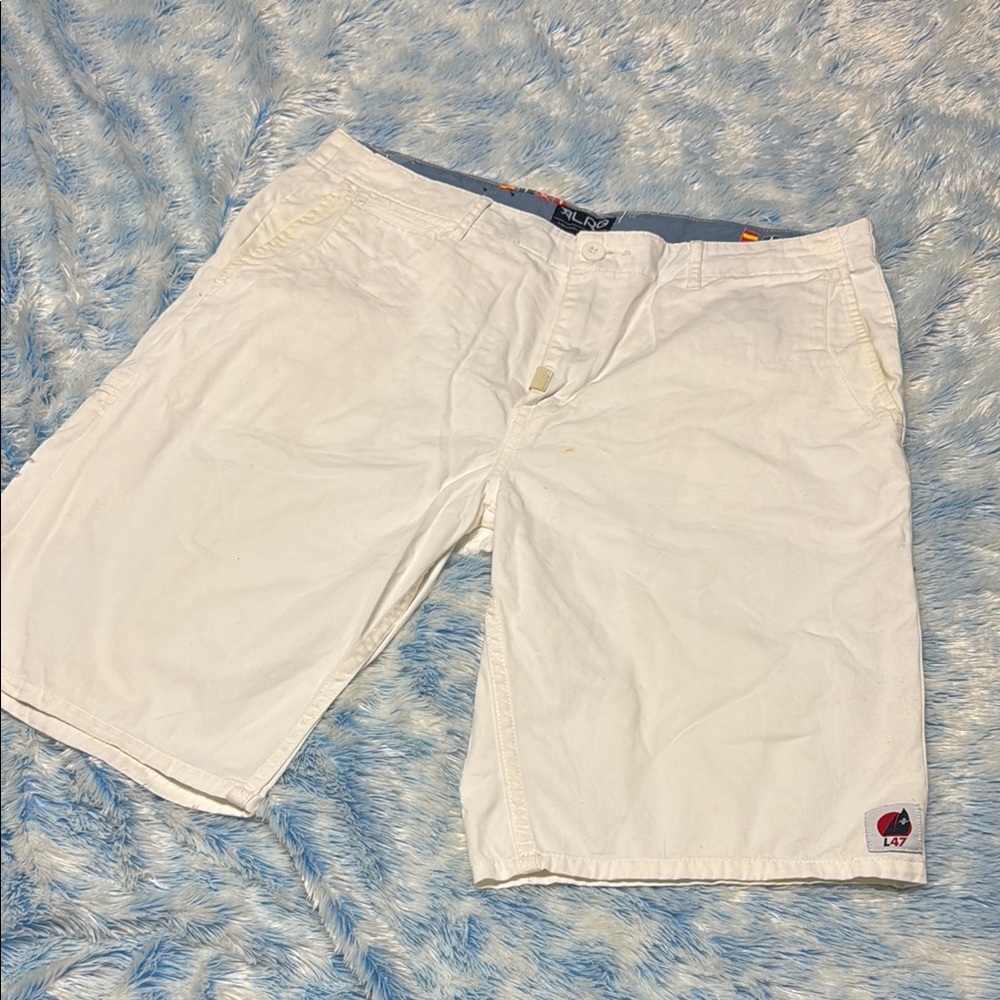 LRG White Flat Front Shorts Relaxed Fit